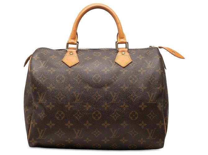 Bolsa Boston Louis Vuitton Monogram Speedy 30 Castanha Marrom