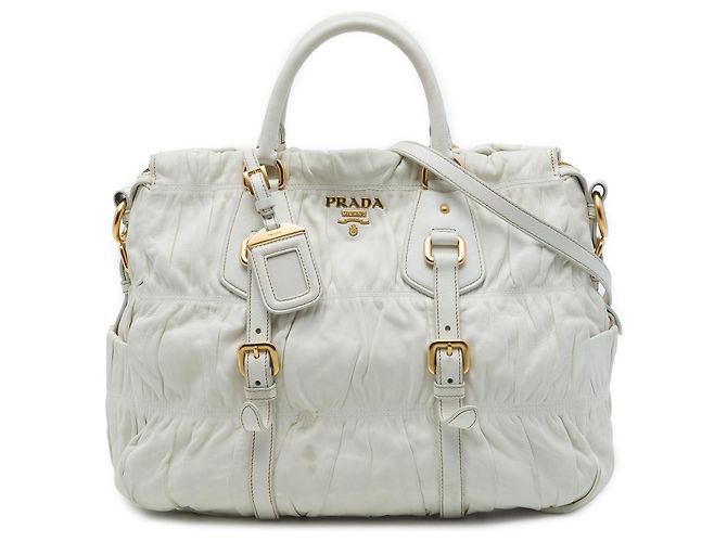 Sac Satchel Prada Nappa Gaufre Blanc