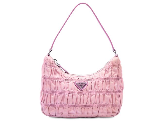 Bolsa de Ombro Prada Tessuto Gaufre Re Edition Rosa