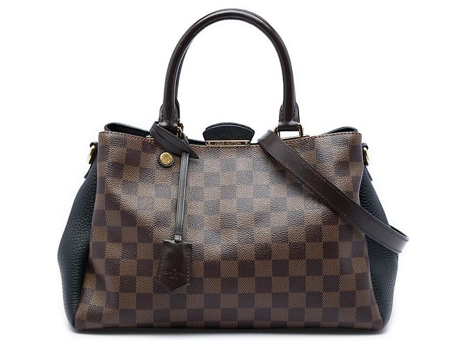 Borsa Satchel Louis Vuitton Damier Ebene Brittany Nera Nero