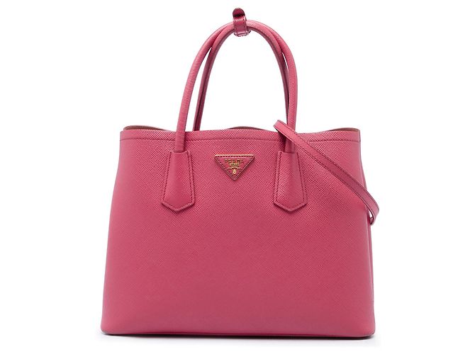 Bolso Double Satchel Prada Medium Saffiano Cuir rosa