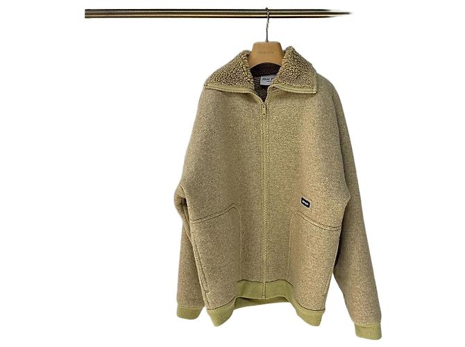 Miu Miu Teddy Fleece Jacket Beige Multiple colors