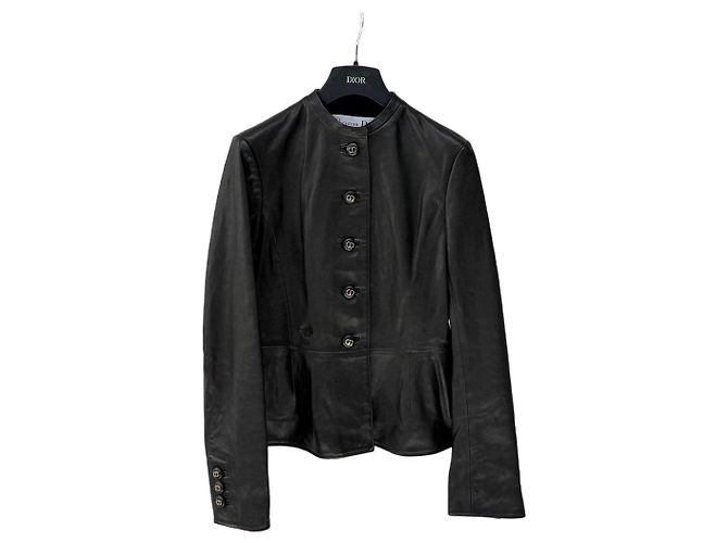 Chaqueta de cuero negra Dior Multicolor