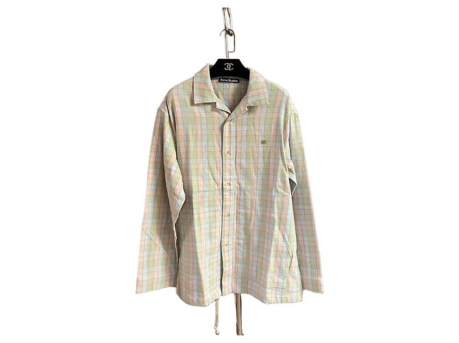 Acne Studios Cotton Plaid Shirt Smiley Motif Multicolor Multiple colors