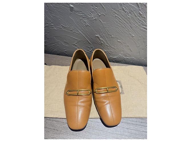 Bailarinas Hermès Roulis de cuero marrón Multicolor