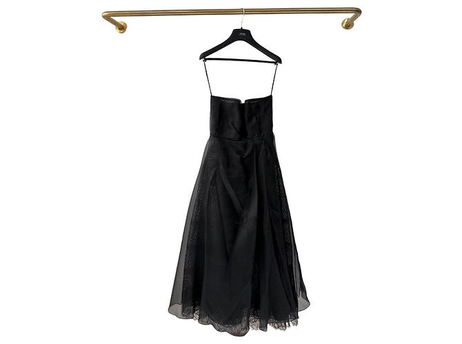 Dior Black Tulle Strapless Wrap Evening Gown Multiple colors