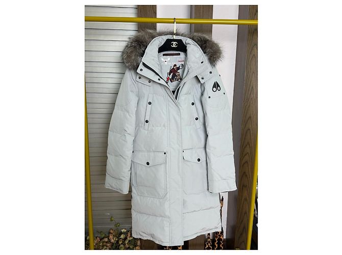 Moose Knuckles Silver Down Jacket with Detachable Hood Multiple colors