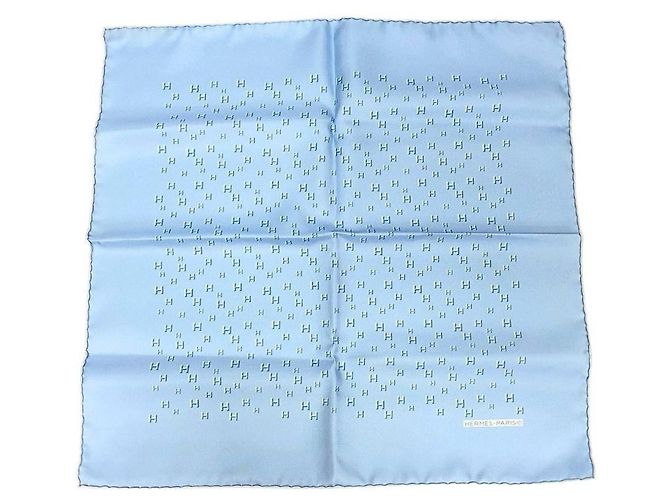 Hermès Hermes Light Blue Silk Scarf