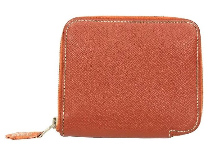 Hermès Hermes Azap Compact Bi-fold Wallet in Terracotta