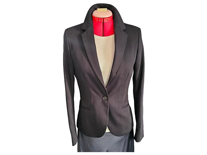 Autre Marque GANT Blazer negro para mujer con forro estampado