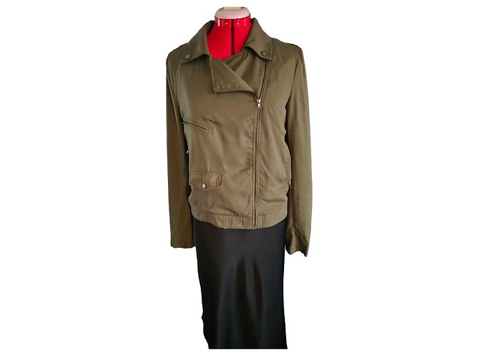 Guess Chaqueta Biker Khaki Caqui