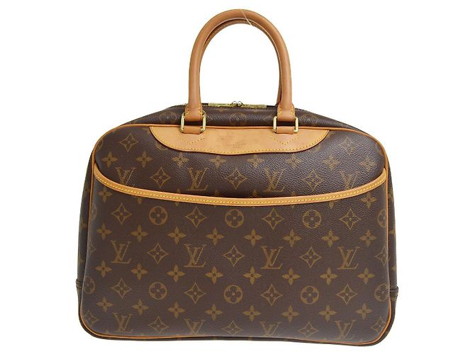 Louis Vuitton Bowling Vanity Printed Tuffetage with Leather Marrone