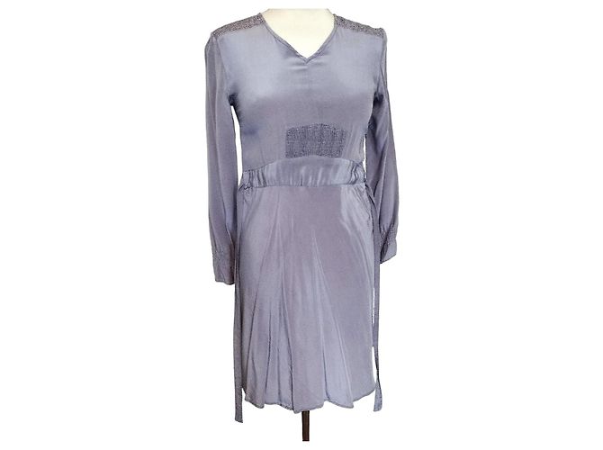 Autre Marque Vestido longo de seda lavanda Nocollection