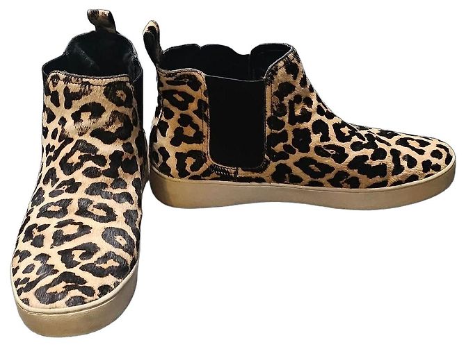 Botas Chelsea Michael Kors em pelo de bezerro com estampado de leopardo Estampa de leopardo
