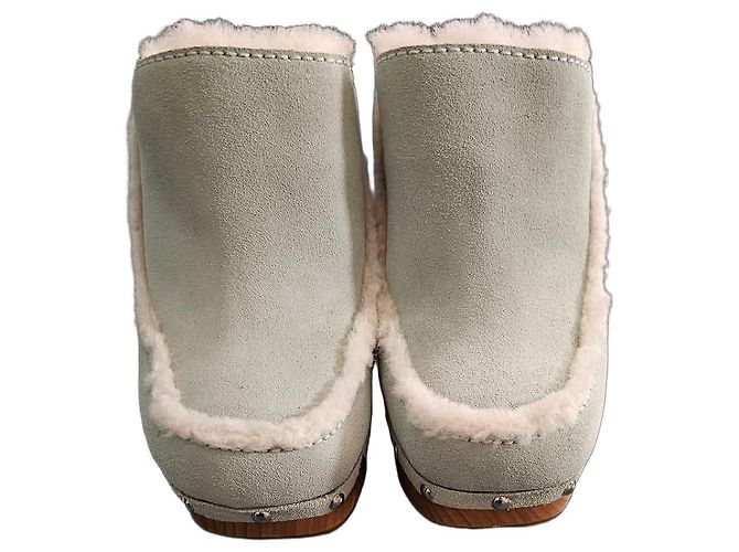 UGG Clogs with Shearling Lining White Light blue