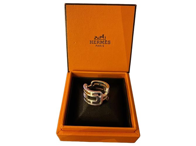 Hermès silver ring Silver hardware