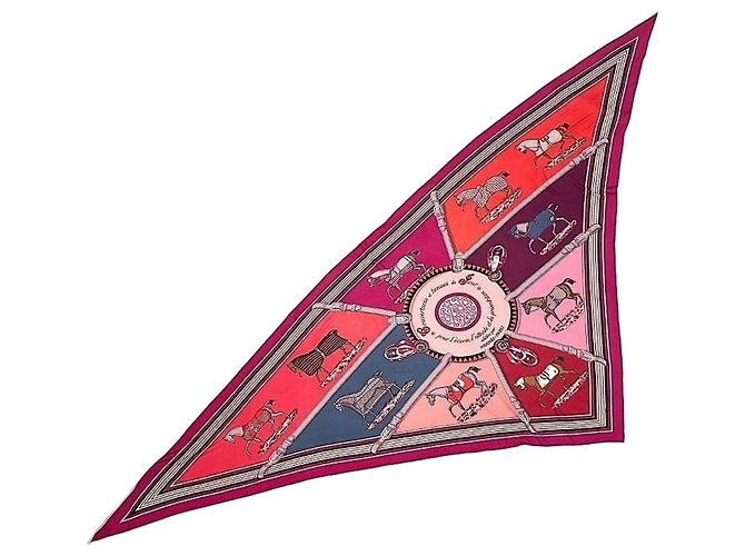 Hermès Hermes Smooth Carre Pointe Triangle Schal Pink Lila