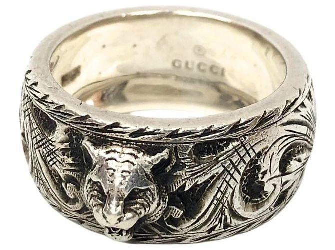 Gucci Cat Head Arabesque Ring aus Sterlingsilber