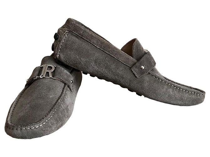 Mocassini John Richmond Grigi in Tessuto e Pelle Grigio