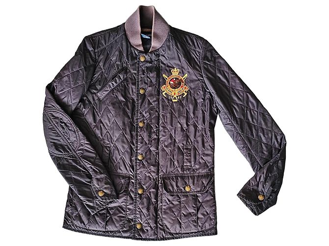 Ralph Lauren Steppjacke mit Wappen Dunkelblau