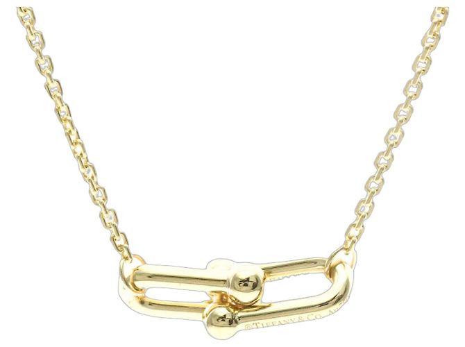 Autre Marque Collar Tiffany Hardware Double Link en oro amarillo de 18K Dorado