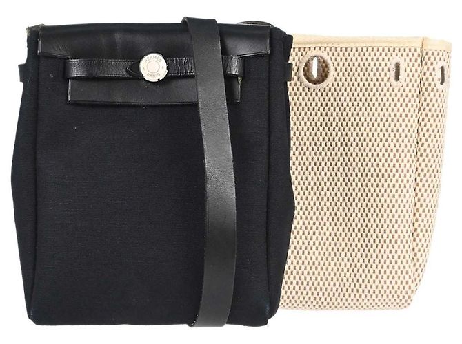 Hermès Hermes Herbag Toile and Leather TPM Noir