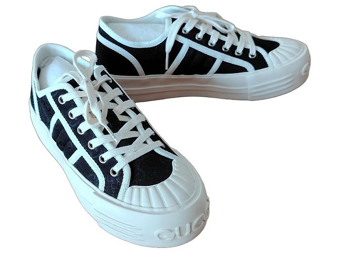 Sneaker Gucci Ancora Chunky in canvas GG nero Bianco