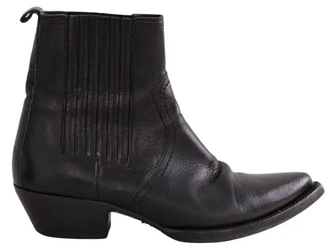 Autre Marque Botas western Saint Laurent de cuero negro 37