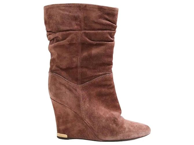 Louis Vuitton Brown Deerskin Ankle Boots Size 38