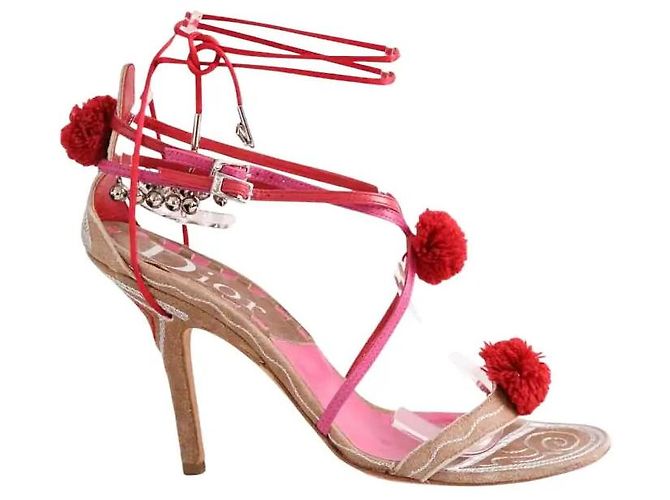 Escarpins Dior en cuir rose taille 38