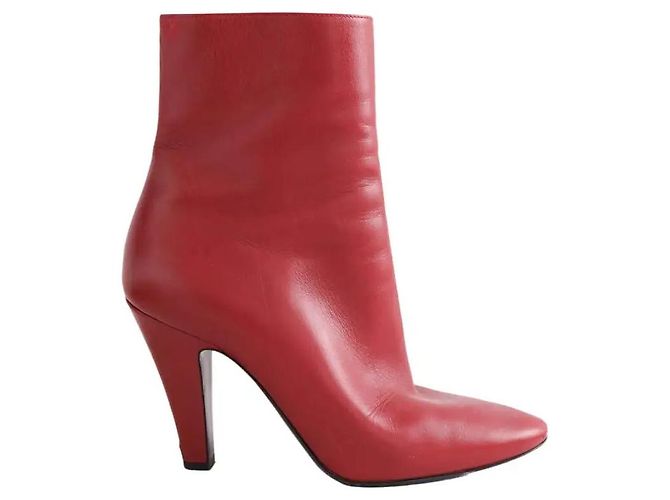Autre Marque Saint Laurent Lederstiefeletten bordeaux