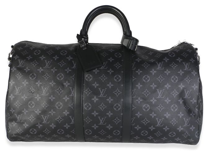 Louis Vuitton Monogram Eclipse Canvas Keepall Bandouliere 55 Noir