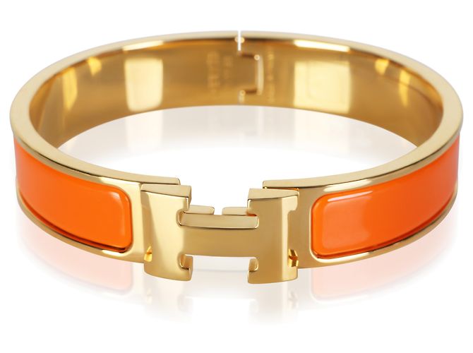 Pulsera Clic H chapada en oro Hermès