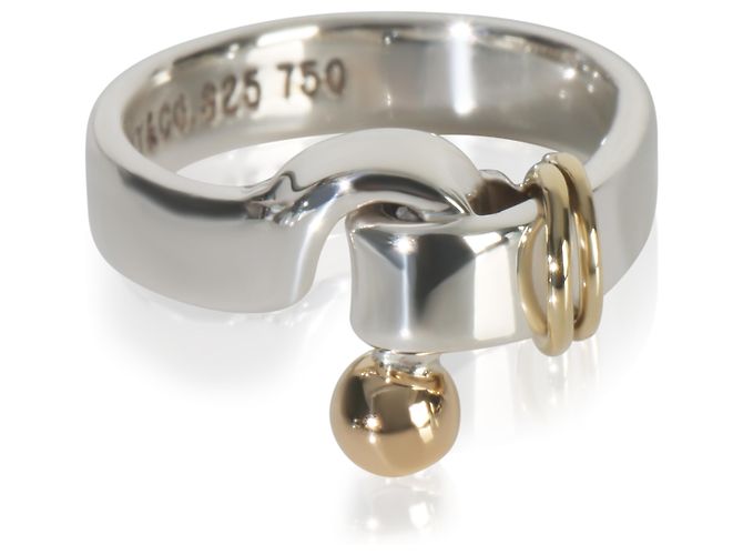 Anello Hook Vintage Tiffany & Co. in Oro Giallo e Argento Sterling