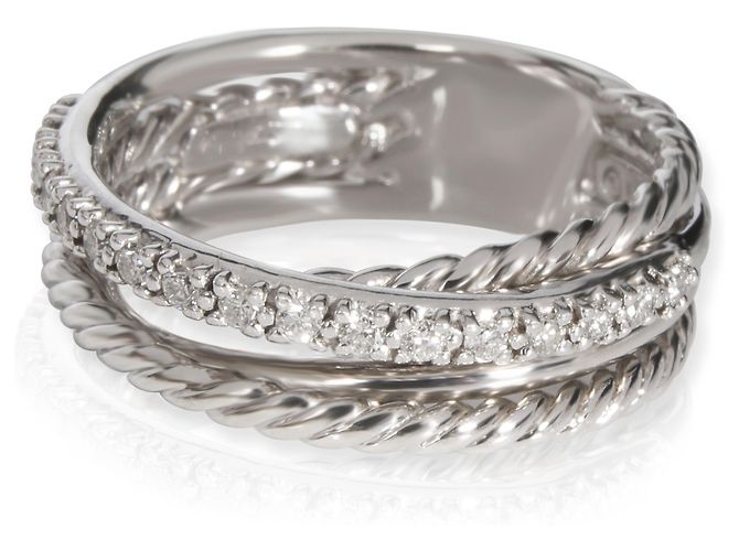 Anello Crossover David Yurman in argento sterling e diamanti