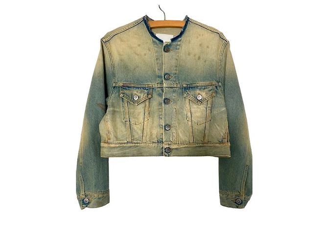 Maison Martin Margiela Maison Margiela Distressed Jeansjacke Blau