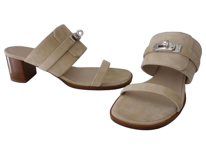 Kelly Sandali Hermès Ninon 50 Camoscio Beige