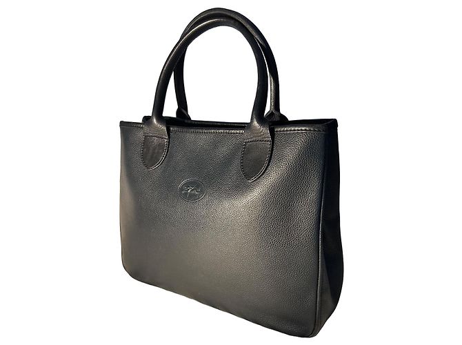 Roseau Sac cabas Longchamp en cuir noir
