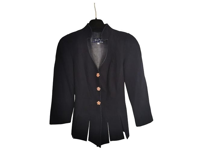 Giacca nera cinturata Thierry Mugler Activ Nero