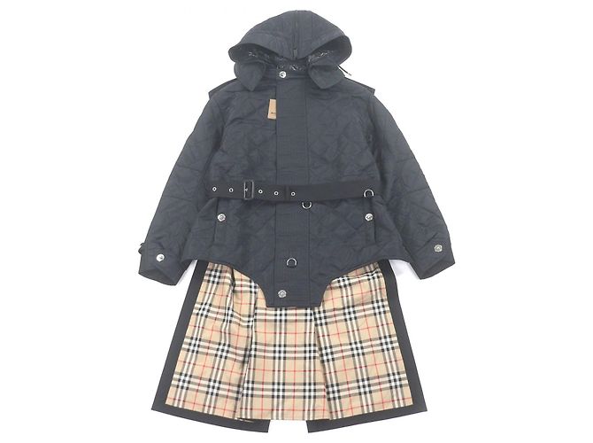 Abrigo de nylon Burberry Nova check Negro