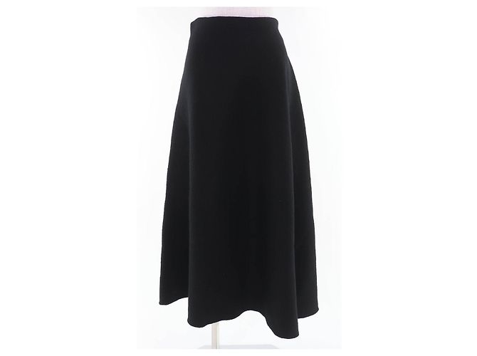 Jil Sander Wool Knit Skirt Black