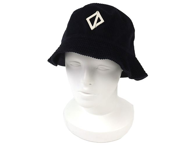 Dior Diamond CD logo Oblique lining Corduroy Bucket Hat Blue Navy blue