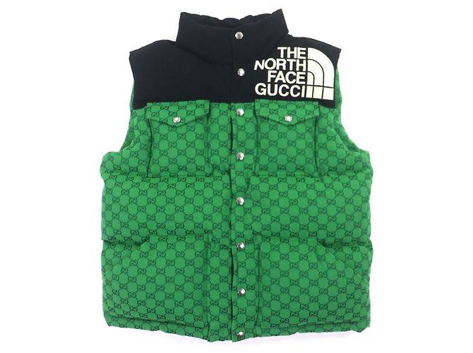 Chaleco de plumón de algodón Gucci The North Face Negro Verde