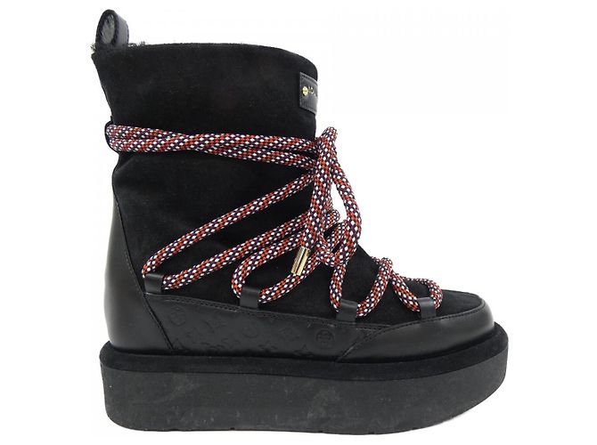 Louis Vuitton SKI PLATFORM ANKLE BOOT Shearling Boots Black