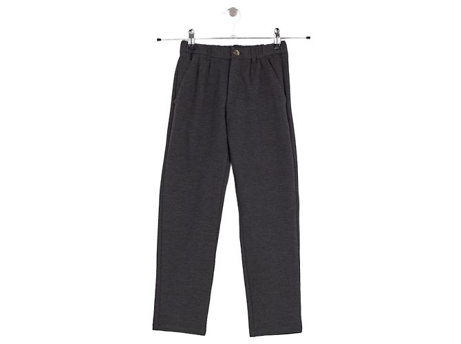 Pantalones rectos de algodón grises Bonpoint