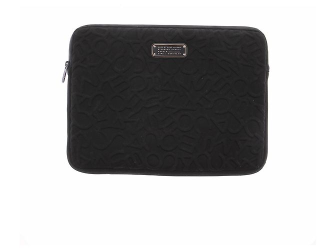 Marc Jacobs Custodia per computer nera in rilievo Nero