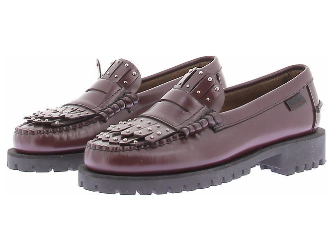 Weekend Max Mara Mocassini in pelle con micro-borchie bordeaux Bordò
