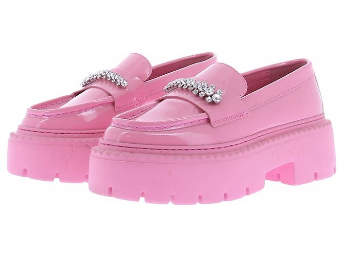 Jimmy Choo Mocasines rosas "Bryer" de cuero charol