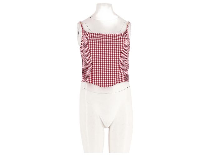 Top de algodão vermelho Guess