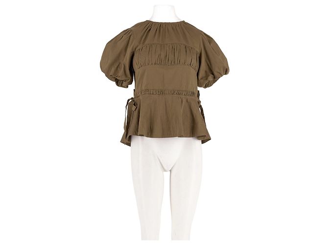 Autre Marque Damson Madder Baumwoll Top Khaki